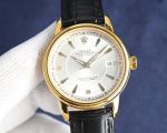 Rolex Daydate Men 8215 Movement 40mm 316L Steel 48h Calfskin Leather Band Watch
